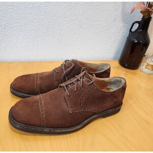 Johnston & Murphy Suede Cap Toe Oxford Dress Shoes Brown Men's 11M